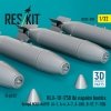RESKIT RS32-0598 BLU-1B (750 lb) napalm bombs finned MXU-469/B (4 pcs) (A-1, A-4, A-7, A-26K, B-57, F-100) (3D Printed) (1/32)